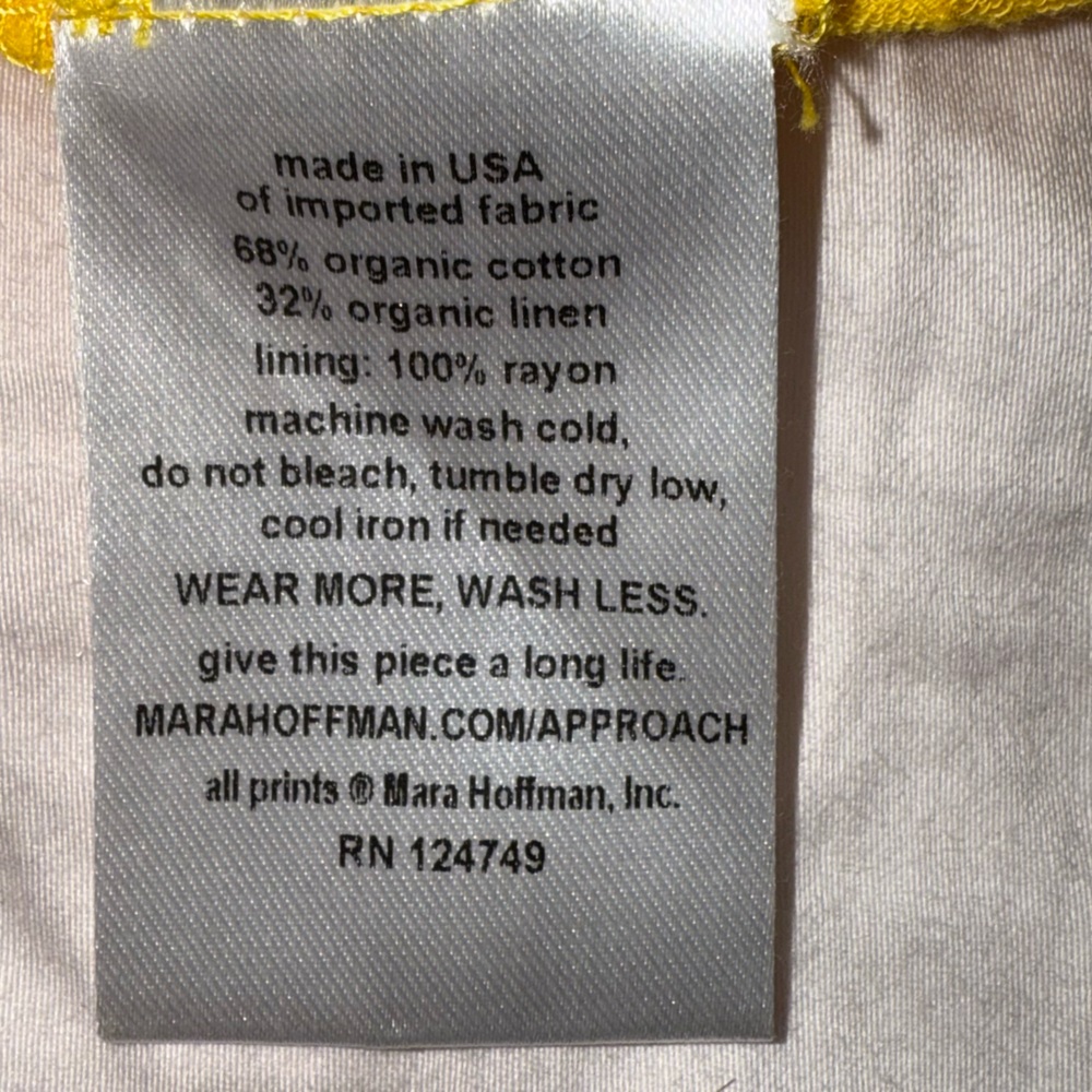 Mara Hoffman Emilie One-Shoulder Cotton Linen Cloqué Midi Dress Yellow Size 0 - Picture 10 of 10